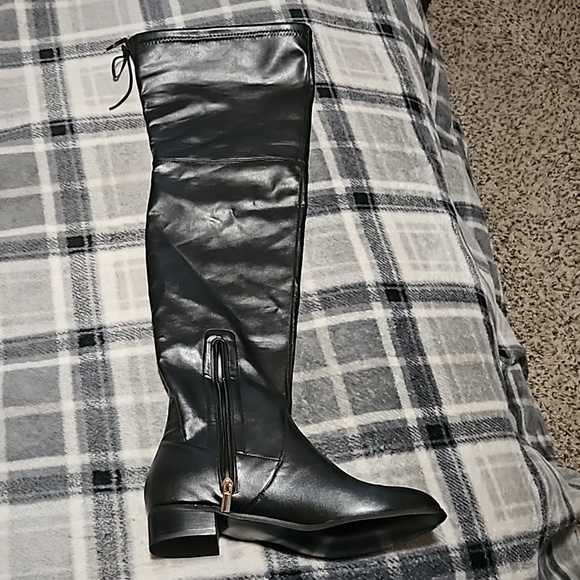 THIGH HIGH BLACK RIDING BOOTS SIZE 13 - Picture 1 of 5